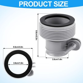 PEUTIER 4pcs Pool Hose Adapters, Versatile Type B Pool Hose Connector Pool Hose Connector B Kit Swimming Pool Accessories Fits For Intex Filter Pumps 1.5in Pool Joints