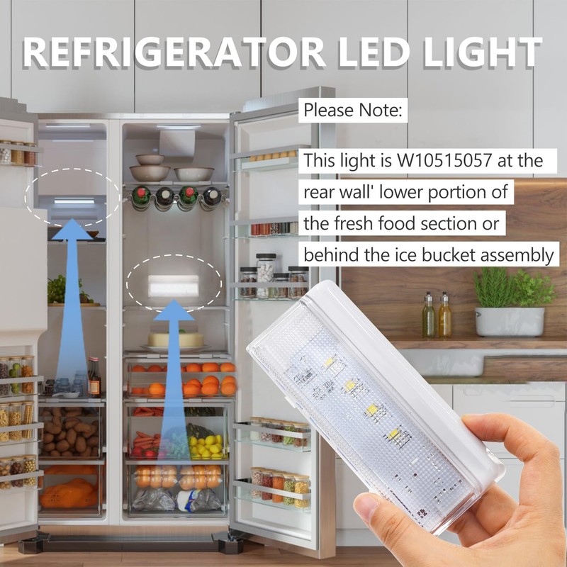 ZNTVW WPW10515057 W10515057 Refrigerator LED Light with Cover Compatible with