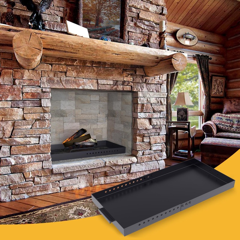 Pearwow Rectangle Fireplace Tray Small Size,13" Front to Back Adjustable