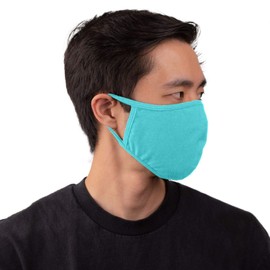 Auliné Collection Made in USA Cotton Fabric Washable Reusable Filter Pocket Face Mask, Mint 1 PK