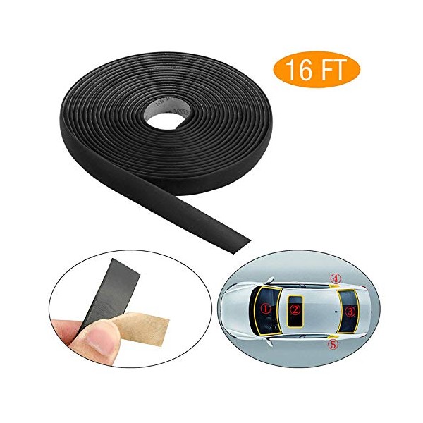 EEEKit 5M/16FT Auto Seal Weather Stripping Rubber Sealing Strip Trim
