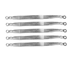 8" x 1/2" Braided Ground Straps (1/4" Ring to 1/4" Ring)-5pcs | Made in USA