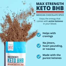 Dr. Boz Dr. Boz - Keto BHB Powder - Mexican Chocolate Spice, 20 Servings - Ketones Drink - Energy & Reduced Cravings - Max Strength Dietary Supplement - Quality Tested - Made in The USA - 10.9oz (310g)