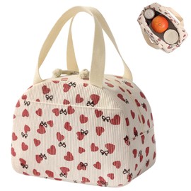 Lunch Bag for Women - Corduroy Insulated Lunch Box Cooler Bag for Work Picnic or Travel