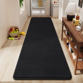 Amearea Modern Soft Hallway Runner Rug, 2x8 Feet Area Rug Runners for Hallways, Washable Runner Rugs, Non Slip Memory Foam Rug Black Runner Rugs Carpet for Entrance Kitchen Kids Room Decor