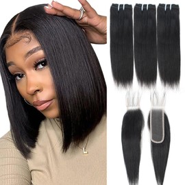 Brazilian Virgin Straight Hair One Bundles 28 Inch 100% Unprocessed Virgin Remy Hair Straight Human Hair Bundles Natural Black Bundles Weave Hair Extensions For Black Women
