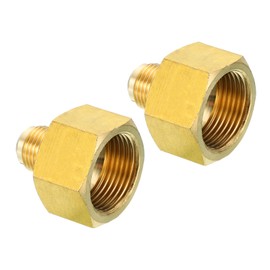 PATIKIL 3/4 Inch Female Flare x 3/8 Inch Male Flare Connector, 2Pcs SAE 45 Degree Flare Brass Adapter Flare Pipe Fitting for Air Gas Line Refrigeration HVAC