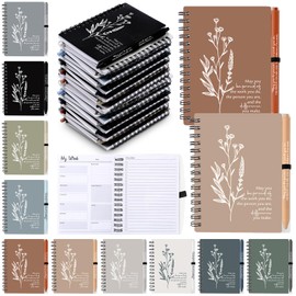 Dispowreath 10 Set Inspirational Spiral Undated Weekly Planners Notebooks Bulk with Pen Employee Appreciation Gift A6 Undated to Do List Notepad for Vet Tech Nurse Coworkers Team Staff