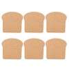 NUOBESTY 6Pcs Cork Coasters Toast Shape Wooden Cork Drink Coasters