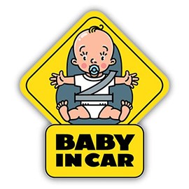 Baby in Car Boy Vinyl Sticker Decal