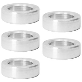 Zhooooonglf 5Pcs M10 Aluminum Spacers, Metal Spacer Aluminum Round 10.2mm ID x 16mm OD x 5mm L Thickness Screw Standoff for M10 Screw Bolts Silver