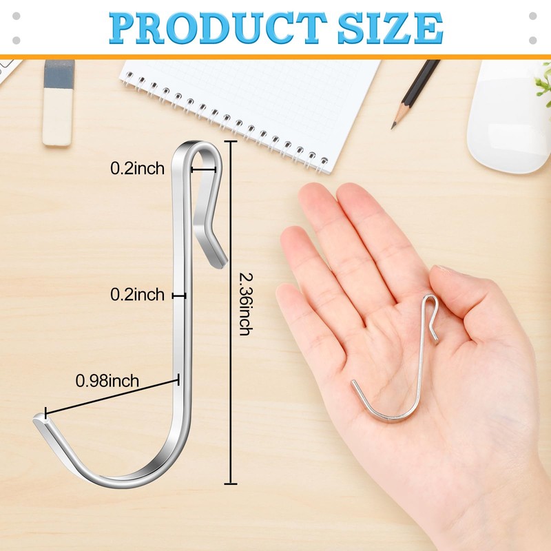 Lyrow 40 Pcs J Hook for Wire Shelving Hooks Stainless