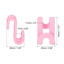 uxcell Clothes Hanger Connector Hooks, 30Pcs - ABS Hanger Hooks, Hanger Extender Hooks, Hanger Hooks Space Saver for Closet (Pink)