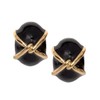 Kenneth Jay Lane Black Enamel Button Clip-On Earrings - Bow