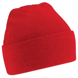 New Beechfield Childrens Kids Winter Knitted Beanie Hat Classic Red One Size