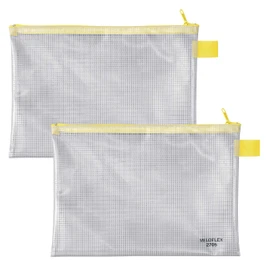 VELOFLEX A270500 Zip Pocket DIN A5, 2 Pieces, 250 x 180 mm, Fabric Reinforced PVC Document Bag