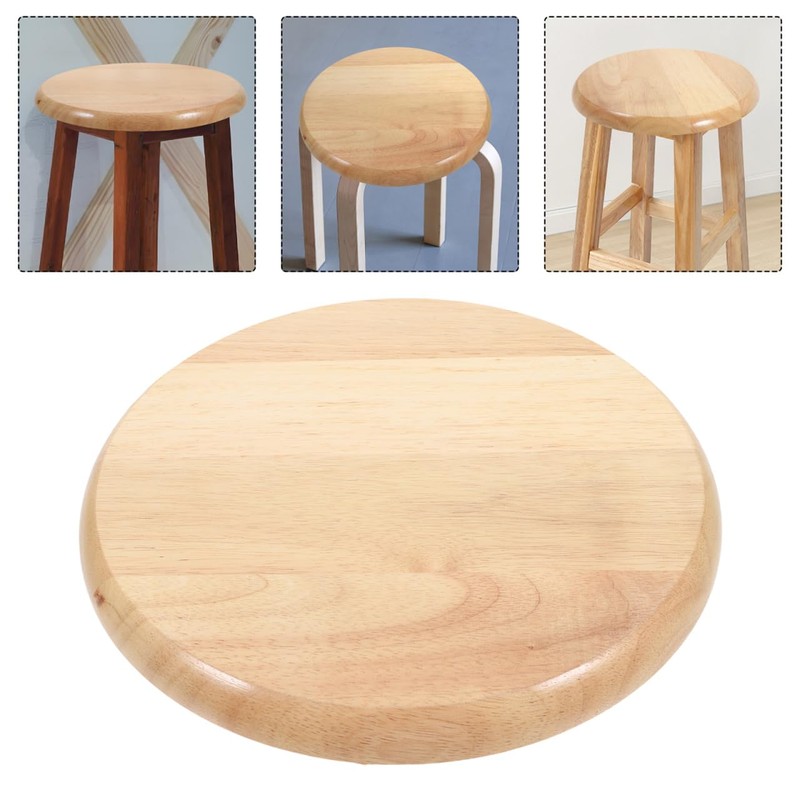 Veemoon Round Wooden Stool Seat, Bar Chair Seat Board Replacement