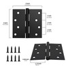 goldenwarm 18 Pack Matte Black Door Hinges, 4 x 4