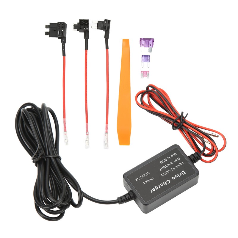 Dash Cam Hardwire Kit MINI USB Adapter High Security 12V‑30V