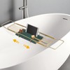 DDBESSIC Stainless Steel Bathtub Tray, Expandable Marble Bath Tray for