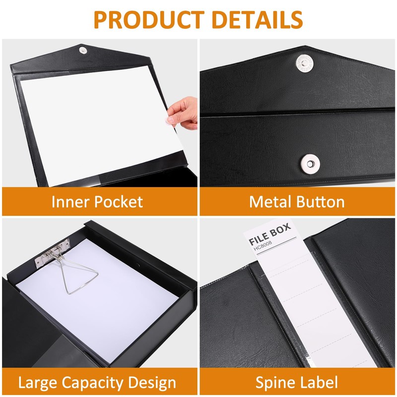 HUA JIE A4 Storage File Boxes Plastic Archives Cases with
