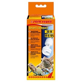 sera 32022 Reptile Desert Compact/20 W (10% UV-B) The Daylight Bulb for Desert Terrariums, Promotes Healthy Growth and Well Being