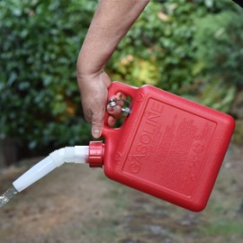 CM Concepts® Gas/Water Can Long Angled Spill-Free Spout Nozzle & Vent Replacement Kit w/Filter Screen Old Style (2) (With Chrome Vents)