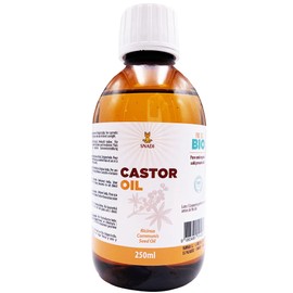 250 ml - Organic Castor Oil Pure + Cold Pressed. Castor Oil Antioxidant, Anti-Ageing. Moisturising Body Oil Dry Skin and Hair Oil, Pure and Natural Castor Oil