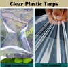 Clear Tarps with Grommets, 4.9x10 FT -Plastic Tarpaulin,Thicken Waterproof Transparent