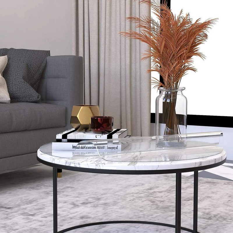 NECAUX 14 Inch Round Clear Table Cover Protector, 2mm Thick