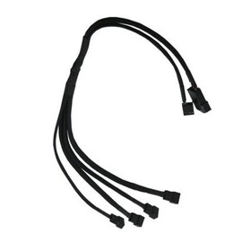 Gelid Solutions CA-PWM-03 Internal 0.43 m 4 x 4-pin PWM Black Electrical Cable (Male/Female, 4 x 4-pin PWM, 4-pin PWM + Molex (4-pin), Right, Right, Black)