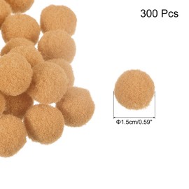 sourcing map Pom Felt Balls Felting Fabric 1.5cm 15mm Khaki for Home Crafts Project DIY Pack of 300