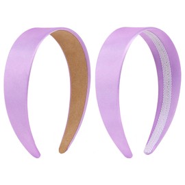 Casoty Light Purple Padded Headbands for Women Thin Satin Headband for Girls Head Bands for Women's Hair No Slip Hair Accessories for Women Girls