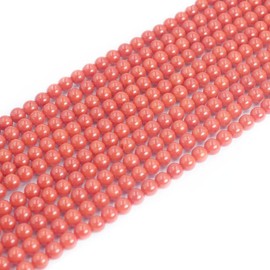 4mm Dyed Red Coral Beads Round Semi Precious Gemstone Loose Beads for Jewelry Making 16"/Strand