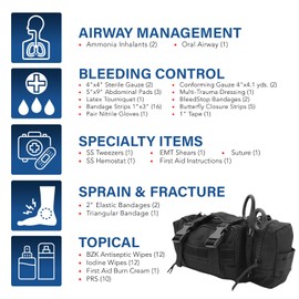 Luminary OFAK Operator-Fast-Access-Kit Stocked First Aid Kit Grab & Go Bag for Home Range Vehicle Tactical Vest or Duty Belt (Black)