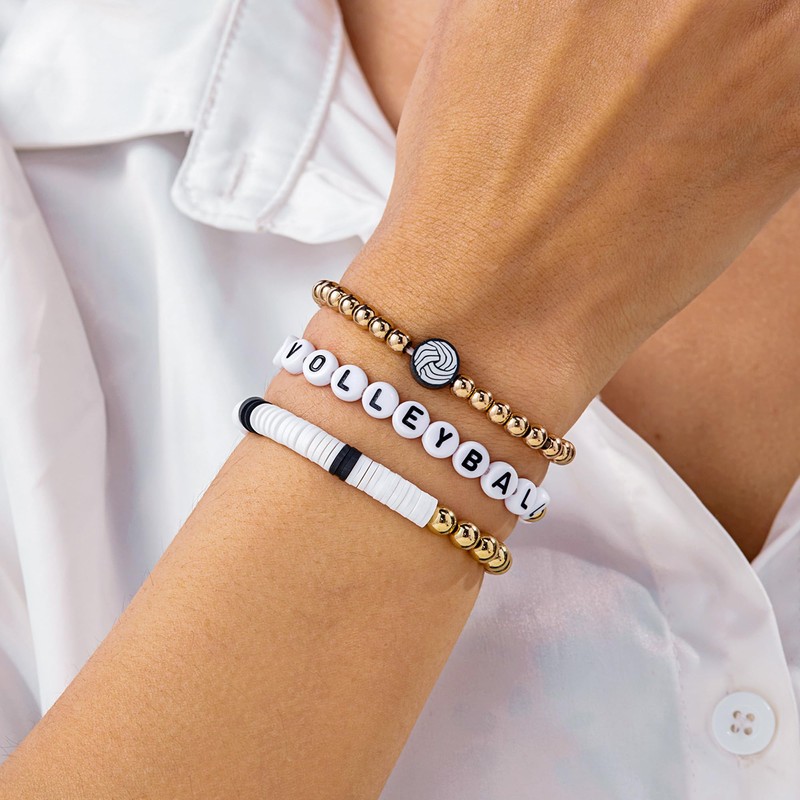 Game Day Bracelets Set for Women Men Football Bracelets Stack