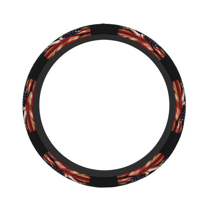 America and Mexico Mexican Mex Flag Steering Wheel Cover for