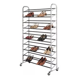 Zapatera De Acero Inoxidable 50 Pares Uso Rudo Con Llantas