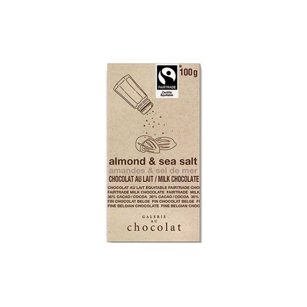 Galerie Au Chocolat Milk Chocolate Bar Almond & Sea Salt 100g