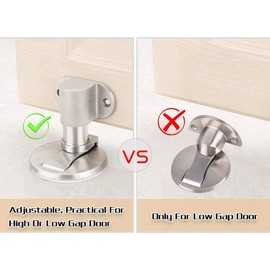 Adjustable Door Stop, Magnetic High Performance Door Stop, Floor Mounted Door Stopper Door Holder Made of Stainless Steel, Door Wall Protector for Household (1 Pack Silver)