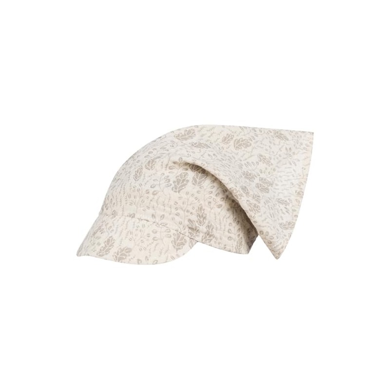 Headscarf Hat Peaked Cap Girls Summer Cotton Muslin, Beige Branches