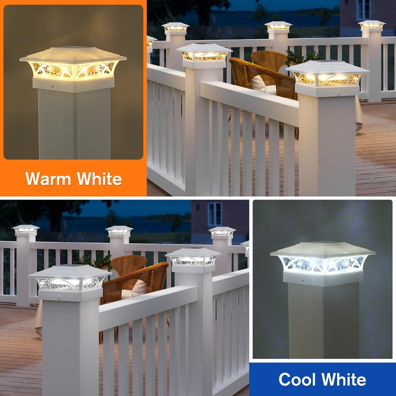 APONUO Solar Post Cap Lights 6 Pack - 4x4 5x5