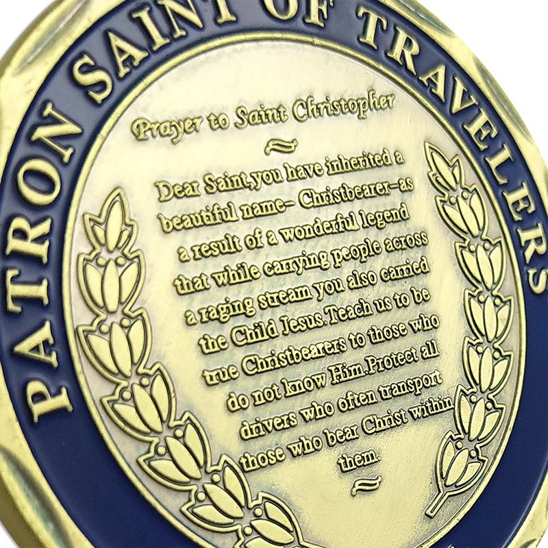 Patron Saint of Travelers Prayer Commemorative Coin St Christopher Challenge