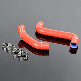 G-PLUS Silicone Radiator Coolant Hose Kit Clamps Compatible with 2002-2007 Subaru Impreza WRX/STi GDA/GDB EJ207,Red
