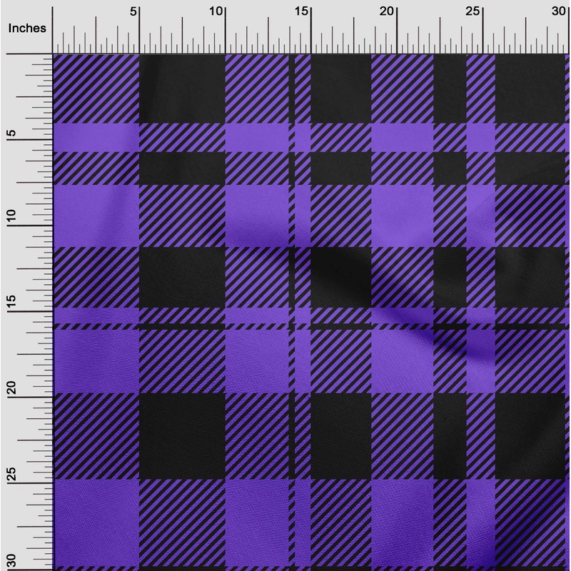 oneOone Rayon Medium Purple Fabric Tartan Sewing Craft Projects Fabric