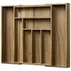 Kiasthome Acacia Wood Kitchen Silverware Drawer Organizer, Expandable Utensil Cutlery