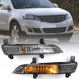 Huray Pair Turn Signal Light for Chevy Traverse 2013-2017 Running Lights w/Bulbs LH RH Corner Light Driving Lamps Clear Lens Replacement for GM2530135 GM2531135 Driver Side&Passenger Side