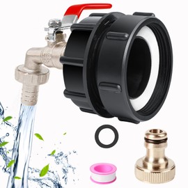 IBC Tote Fittings IBC Tote Adapter 2.44" Fine Thread 275-330 Gallon Water Tank Water Tank Hose Adapter For Garden Connector Leakproof IBC Tote Valve Brass IBC Tote Tank Hose Adapter