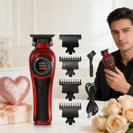 Solimpia HT-6105 Solimpia Professional Cordless Electric Hair Clippers Rechargeable Men Hair Trimmer Home Barber Cutting Toolcolor: Red, plug type: Type-C