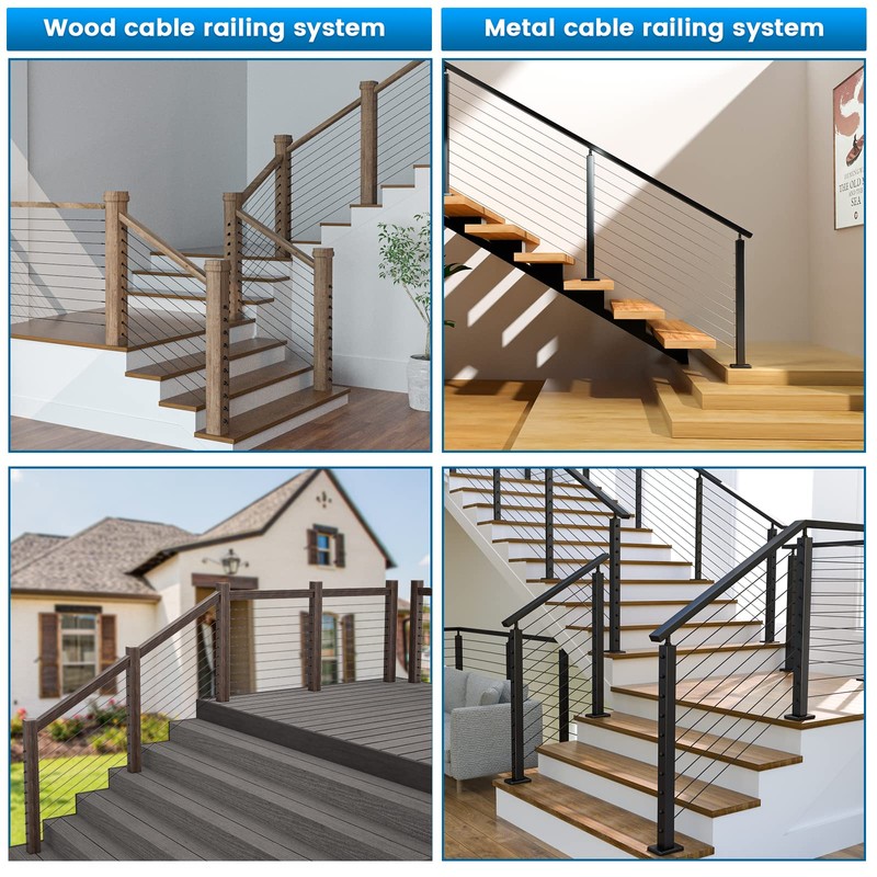 Muzata 20 Pack 1/8" Black Cable Railing Hardware Kit Hand